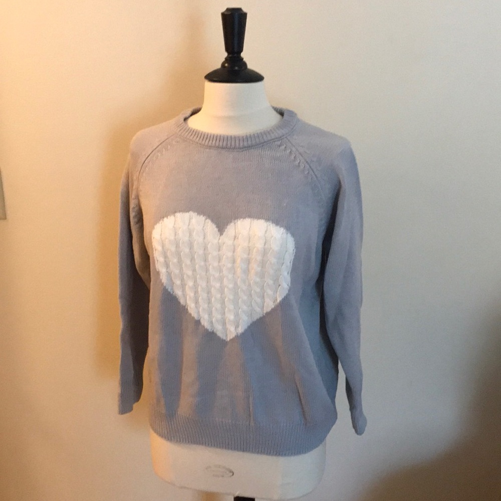 Grey/Gray heart sweater